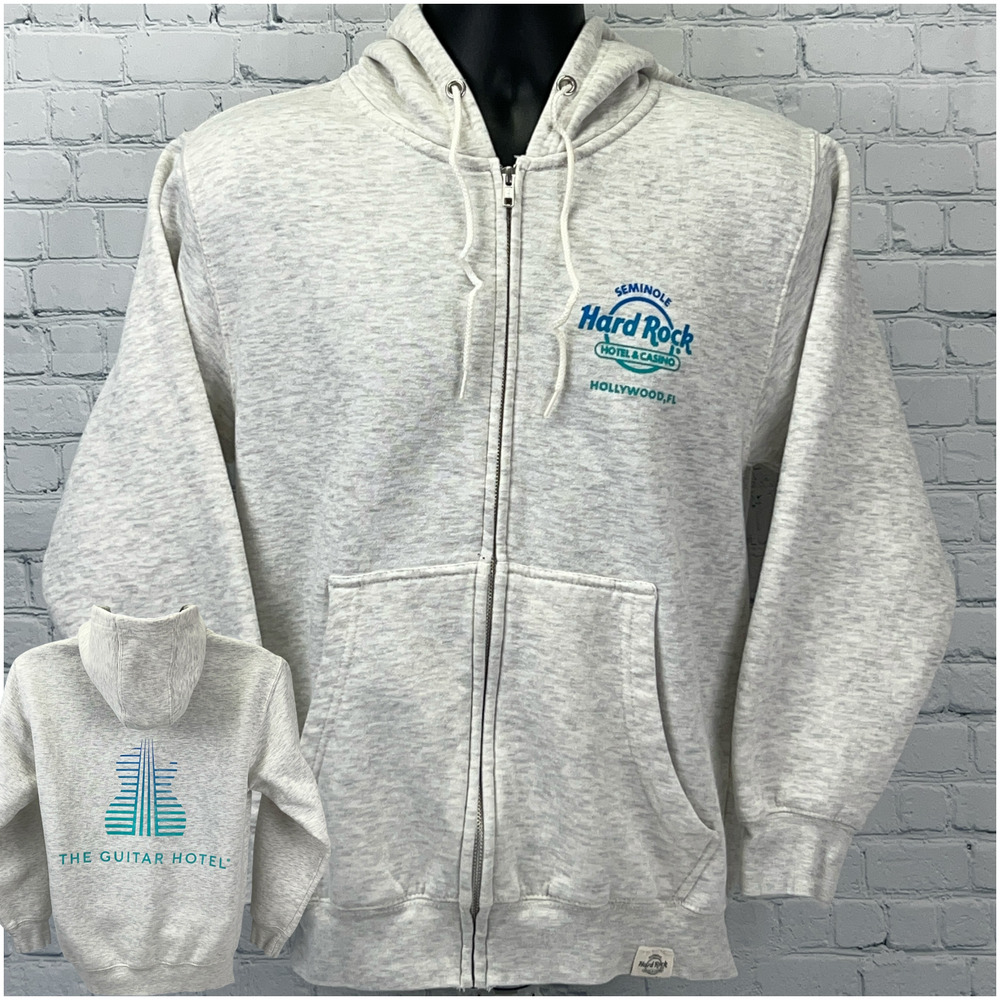 Hard Rock Casino The Guitar Hotel Hoodie Hollywood Florida Seminole Gray S Small